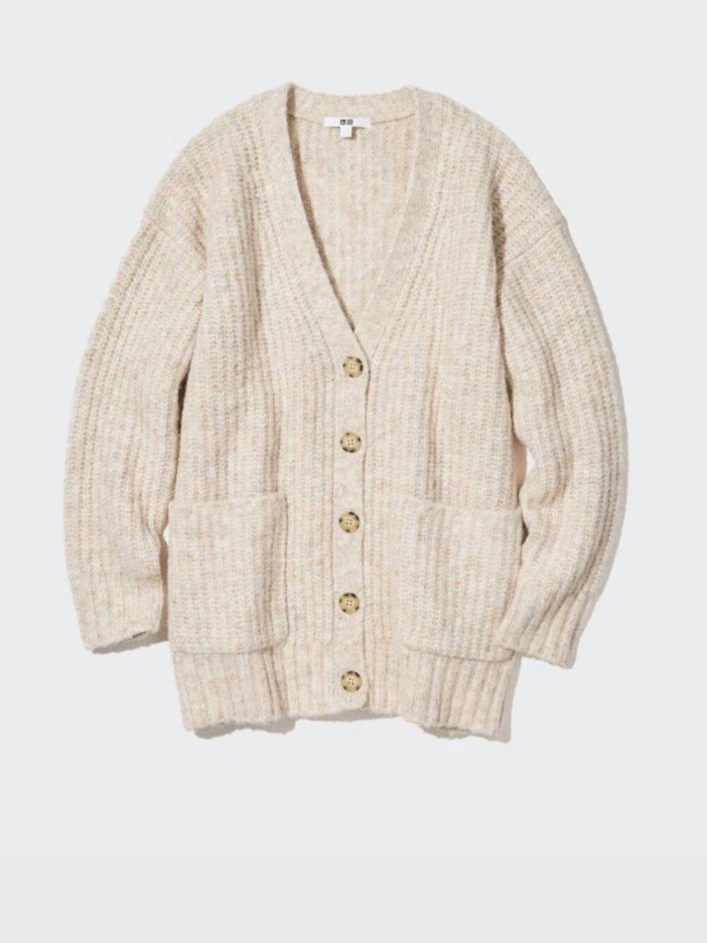 UNIQLO Low Gauge V-Neck Long-Sleeve Cardigan